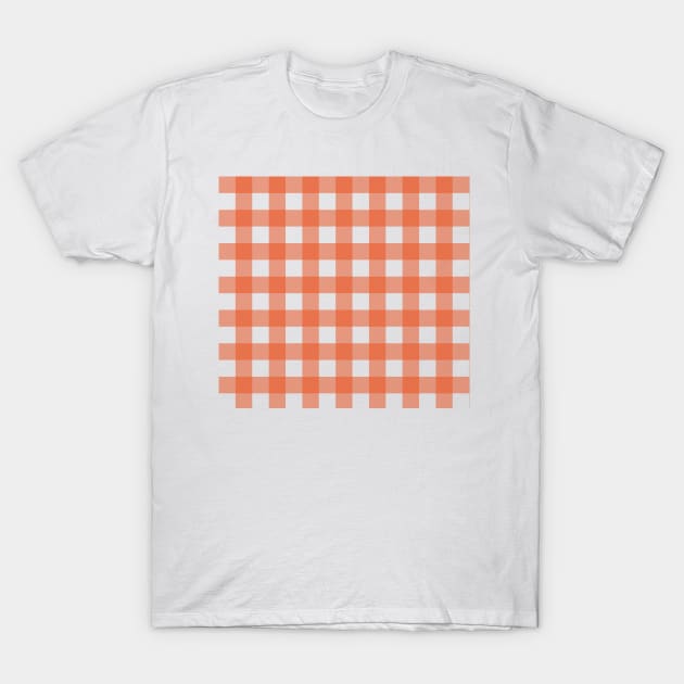 Seamless Orange Squares Pattern | Geometric texture | Orange and White Pattern T-Shirt by Ever Heart Collection